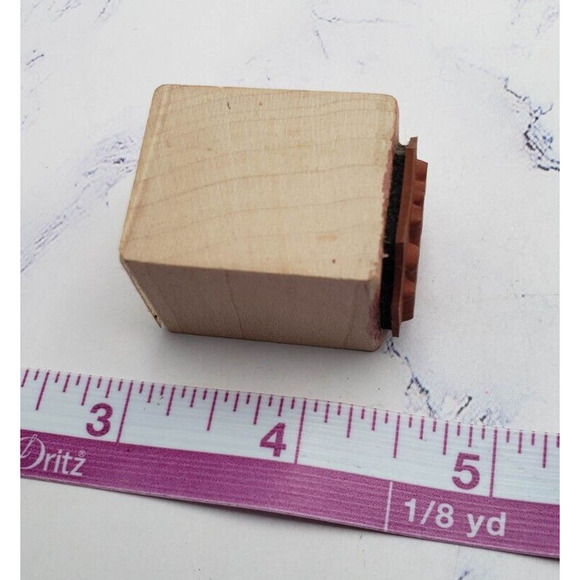 Cherish Laugh Play Small 1x1 Wood Mounted Rubber Block Stamp - Picture 7 of 7